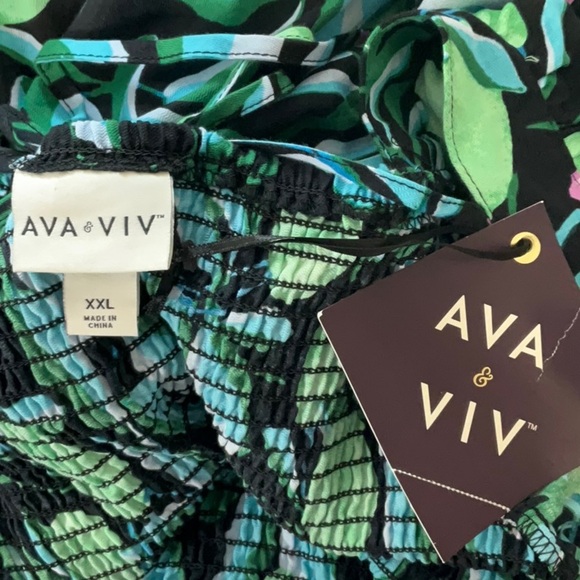 Ava & Viv Women's Flutter Short Sleeve Smocked Mini Romper Size XXL - Picture 10 of 11